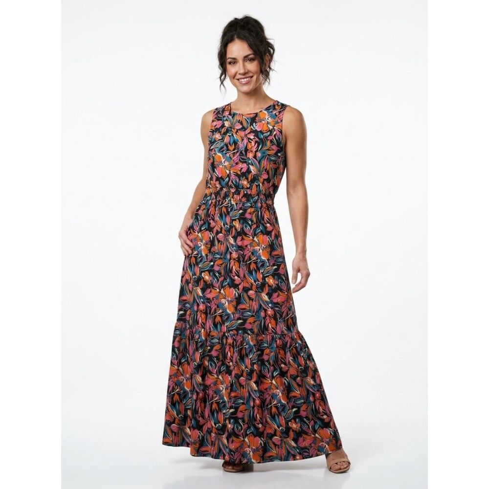 French Connection Multicolored Abstract Print Sleeveless Maxi Dress XL
